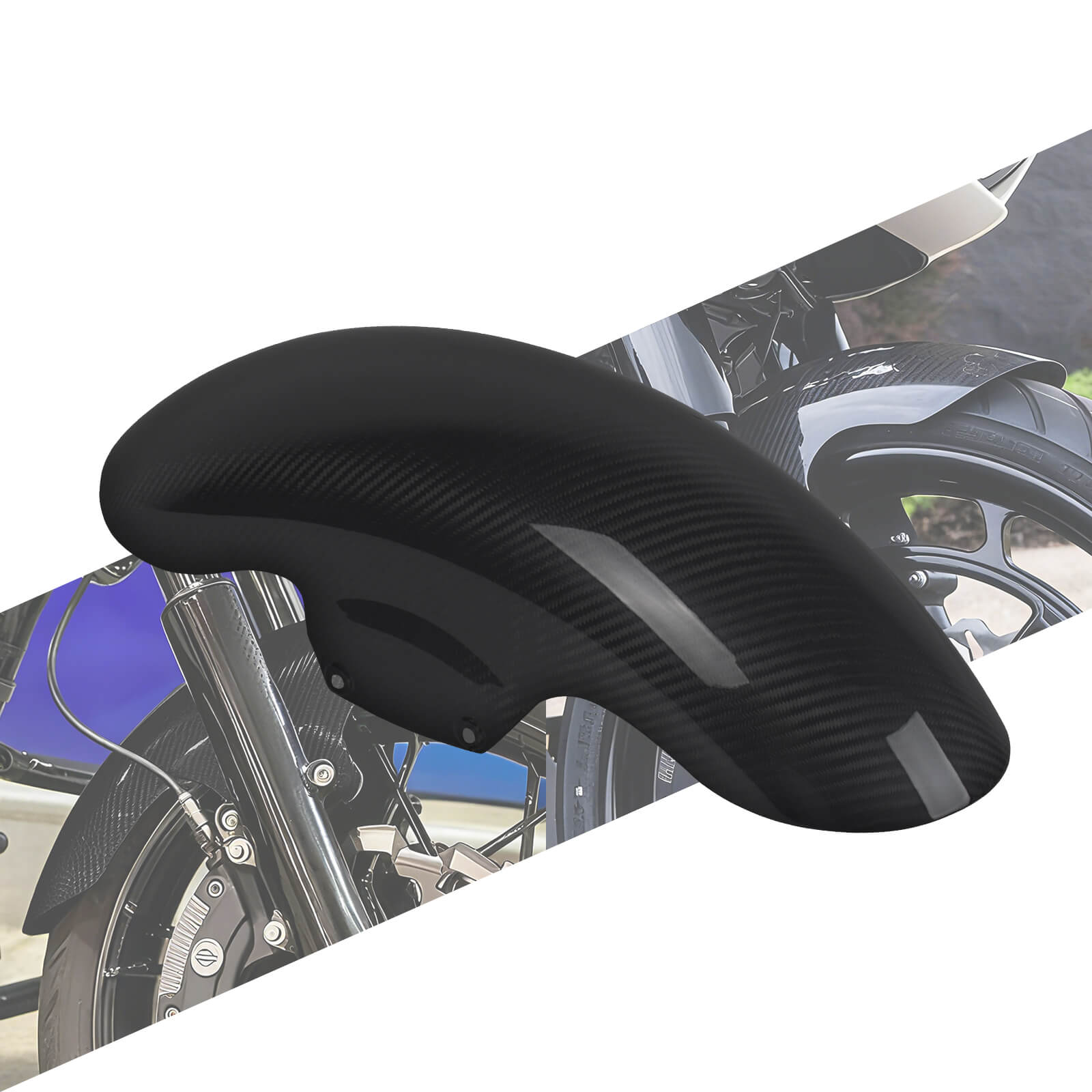 Woven Carbon Fiber Short Front Fender for Harley Touring 2009-2023 | Friomotor
