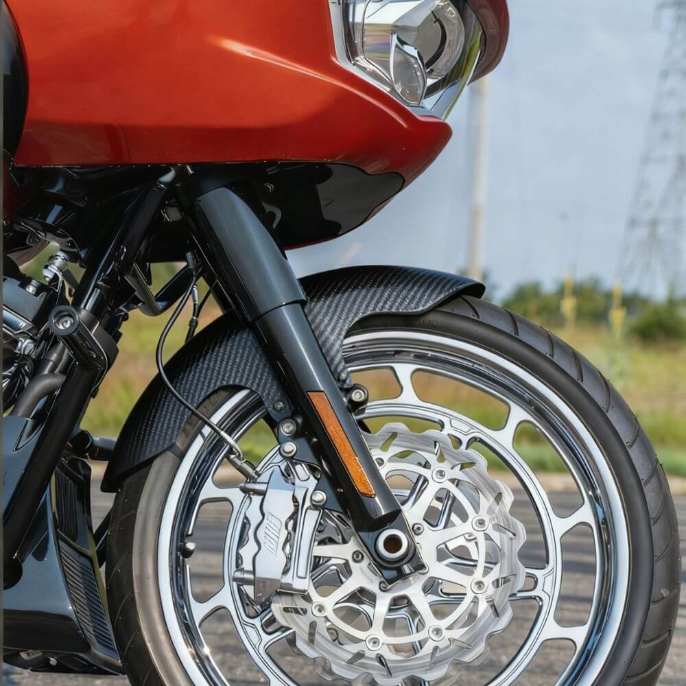 Woven Carbon Fiber Short Front Fender for Harley Touring 2009-2023 | Friomotor