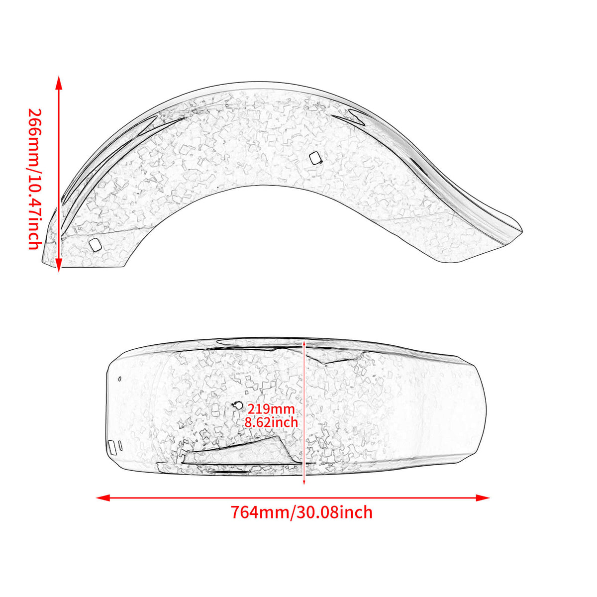 Forged-Pattern Carbon Fiber Rear Fender for 2009-2023 Harley Touring Models | Friomotor
