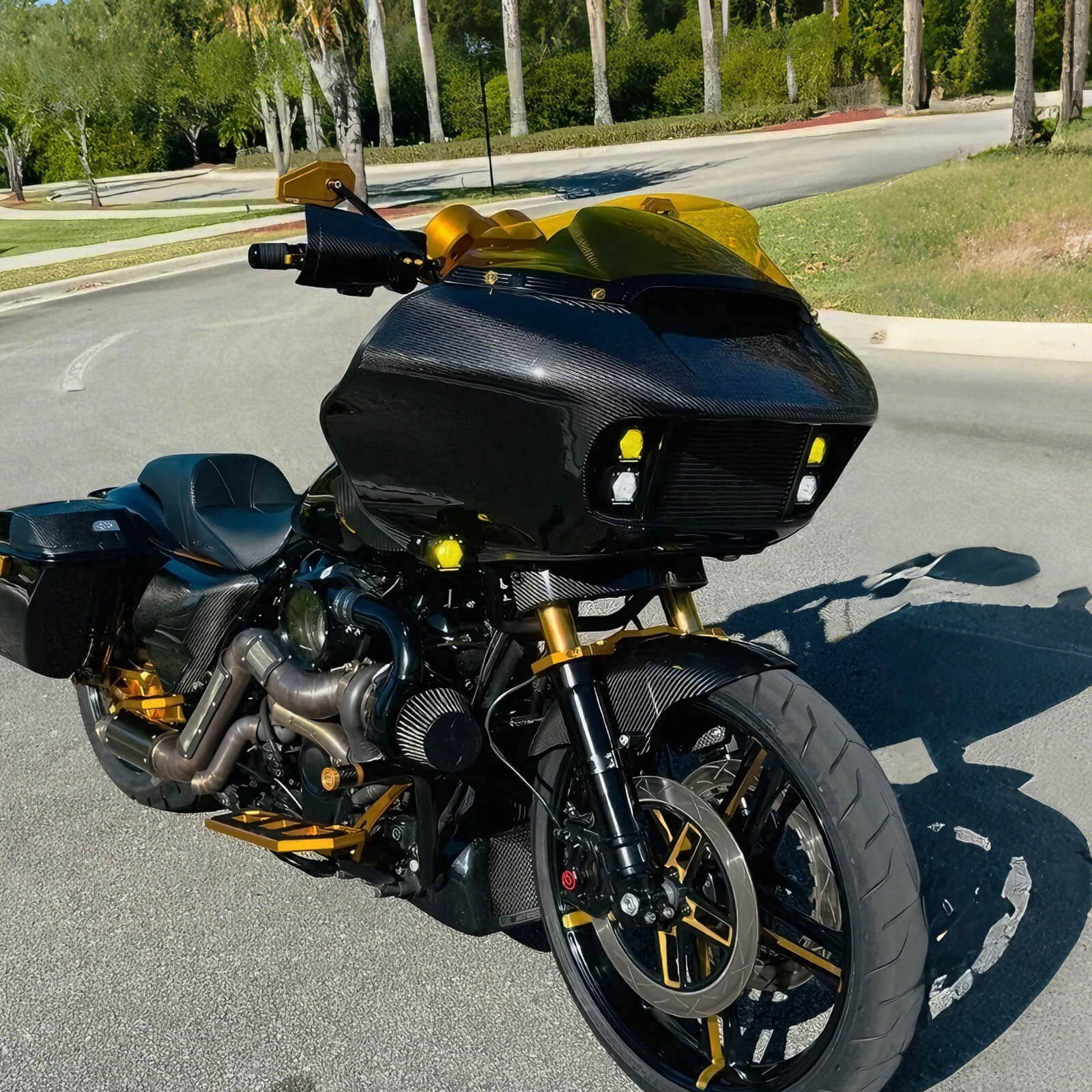 Lightweight Carbon Fiber Outer Fairing for Harley Road Glide 2015-2023 | Friomotor